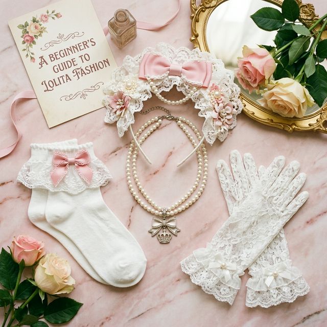 Beginner Guide to Lolita Fashion accessories flat lay