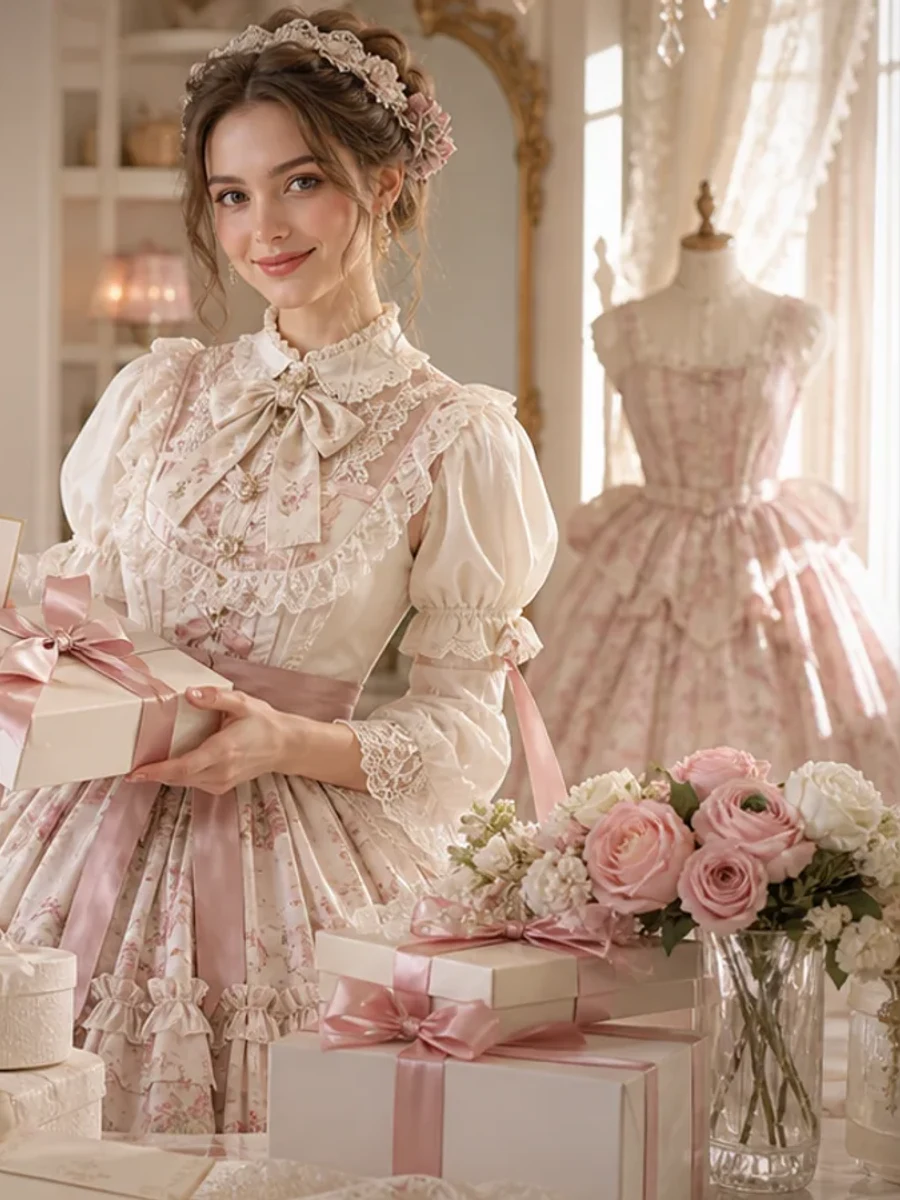 Blush Atelier High-Neck Classic OP Pre-Order main product image - Classic Lolita OP for pre-order