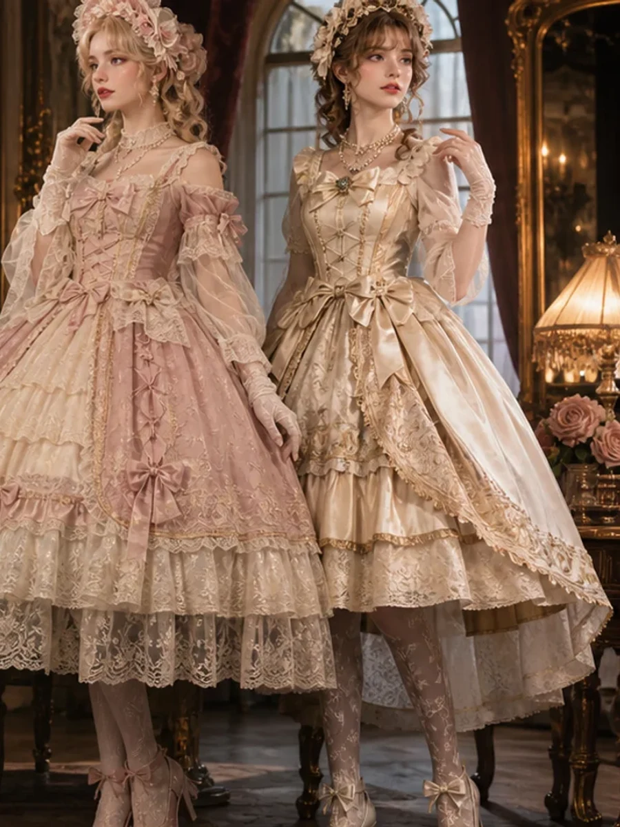 Champagne Rose Rococo Hime JSK Set Pre-Order main product image - Hime Lolita JSK for pre-order