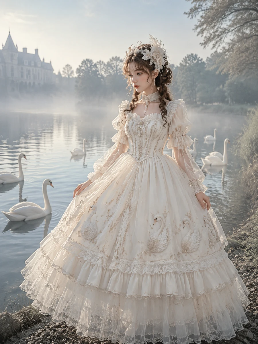 Ivory Ballroom Classic Princess JSK Pre-Order Ivory Ballroom Classic Princess JSK Pre-Order gallery image - Classic Lolita JSK for pre-order