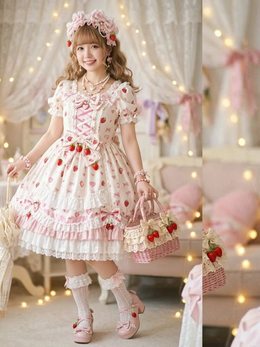 Rose Garden Sweet Tea Party OP Pre-Order Rose Garden Sweet Tea Party OP Pre-Order gallery image - Sweet Lolita OP for pre-order