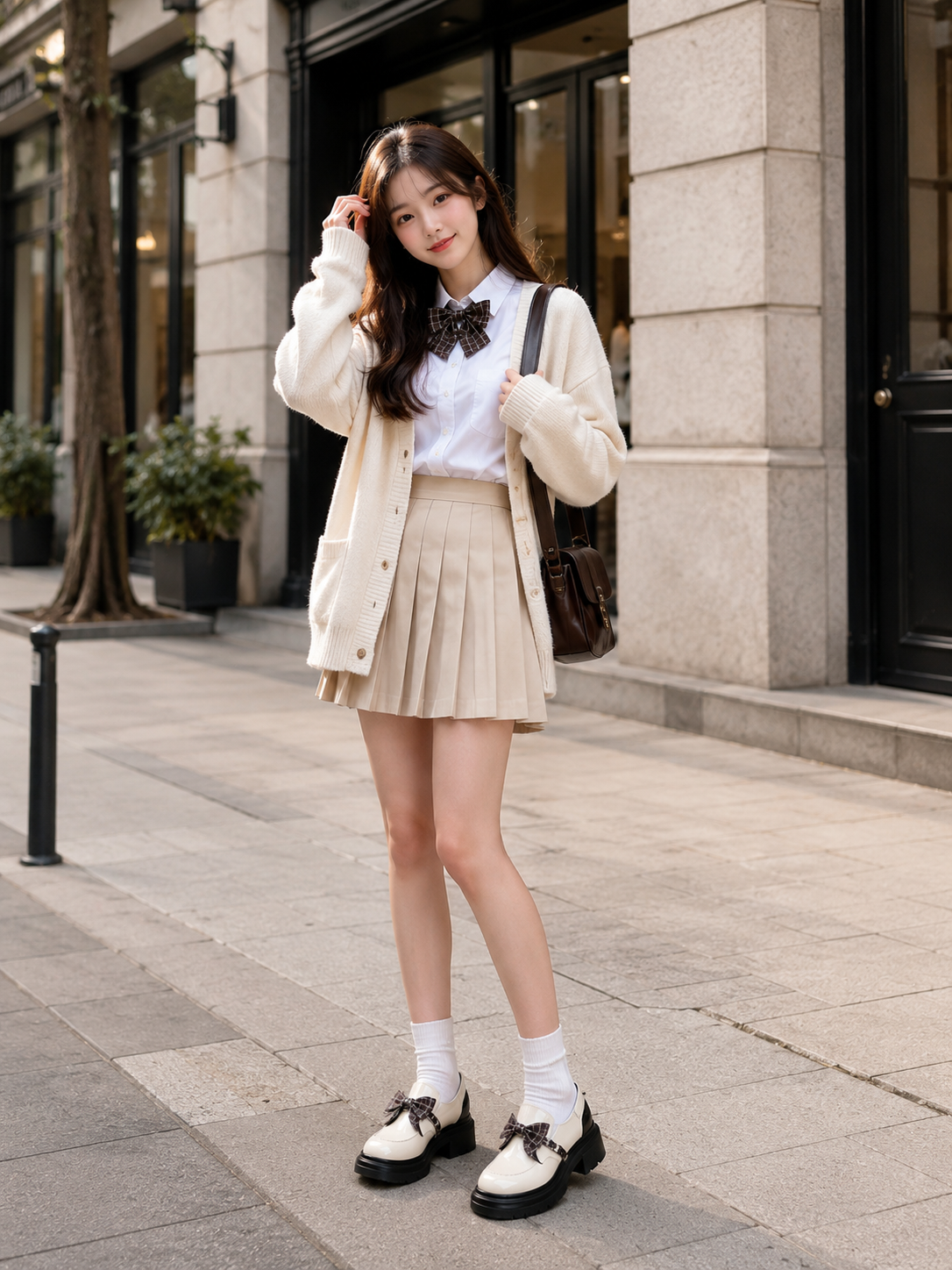 White Bow Platform Mary Jane Lolita Loafers | Back Or Strap Detail View | Aurora Lolita White Bow Platform Mary Jane Lolita Loafers - back or strap detail view for Sweet / Classic Lolita coords