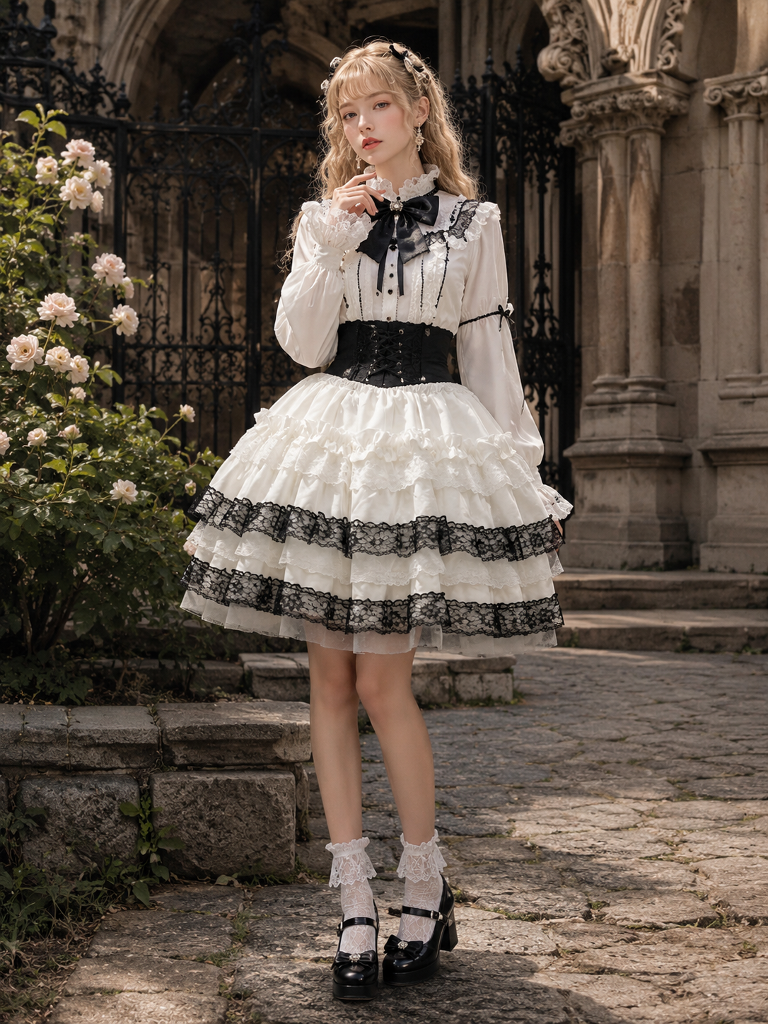 Black Sweet Lolita Cake Pettiskirt - main product view for black sweet cake skirt Lolita outfit