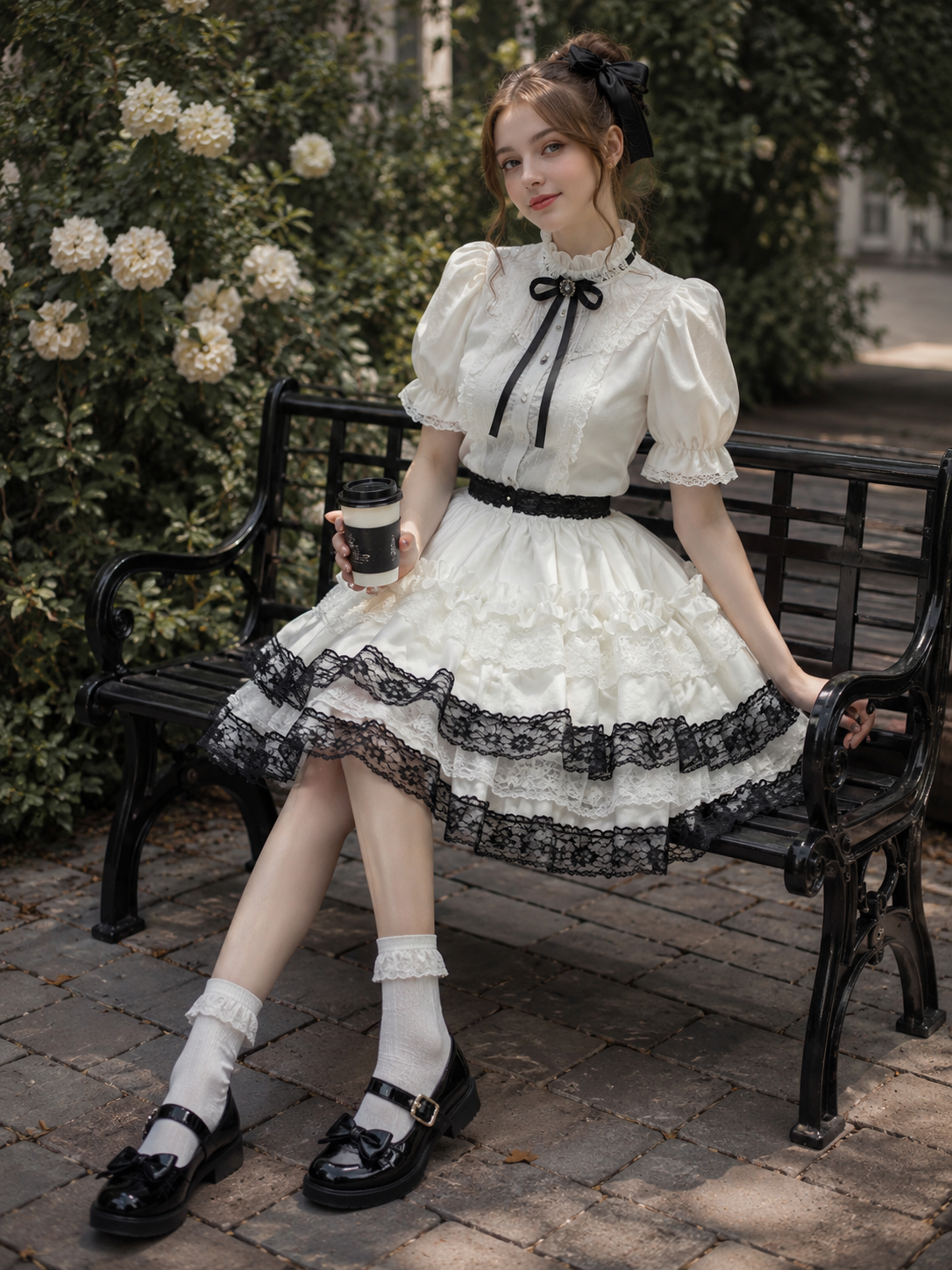 Black Sweet Lolita Cake Pettiskirt | Side Or Worn Angle | Aurora Lolita Black Sweet Lolita Cake Pettiskirt - side or worn angle for black sweet cake skirt Lolita outfit