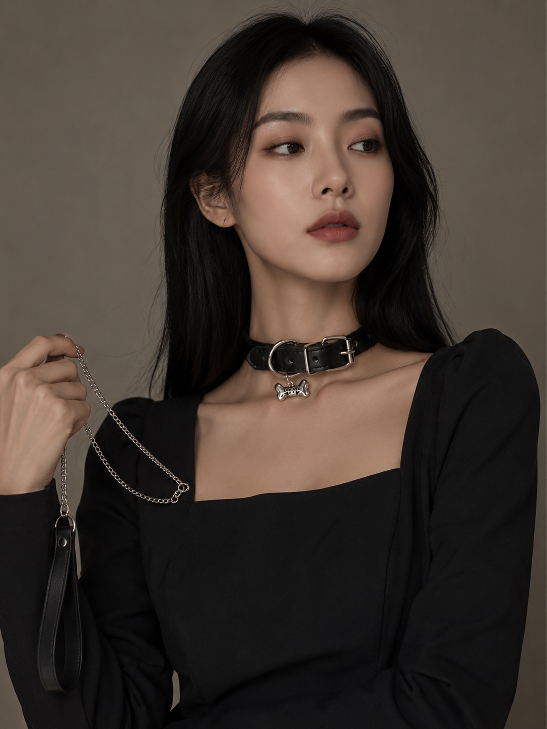 Black Velvet Cross Pendant Gothic Lolita Choker | Front Detail View | Aurora Lolita Black Velvet Cross Pendant Gothic Lolita Choker - front detail view for black gothic cross choker Lolita outfit