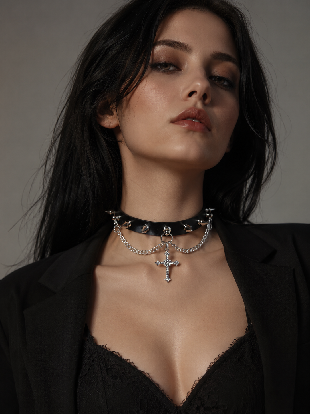 Black Velvet Bow Gothic Lolita Choker | Trim And Texture Close-Up | Aurora Lolita Black Velvet Bow Gothic Lolita Choker - trim and texture close-up for black velvet bow choker Lolita outfit