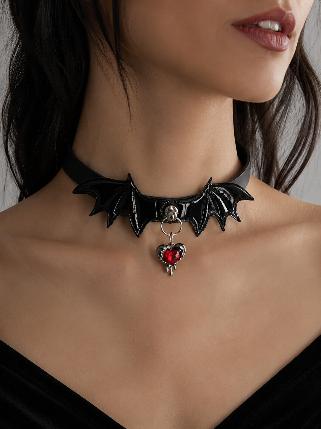 Black Flower Gothic Lolita Choker | Trim And Texture Close-Up | Aurora Lolita Black Flower Gothic Lolita Choker - trim and texture close-up for black flower gothic choker Lolita outfit