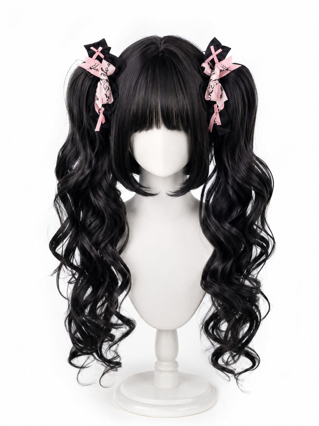 Baroque Sweetheart Twin-Tail Lolita Wig - Natural Black Mannequin Product View 03 Baroque Sweetheart Twin-Tail Lolita Wig in Natural Black, mannequin product view 03