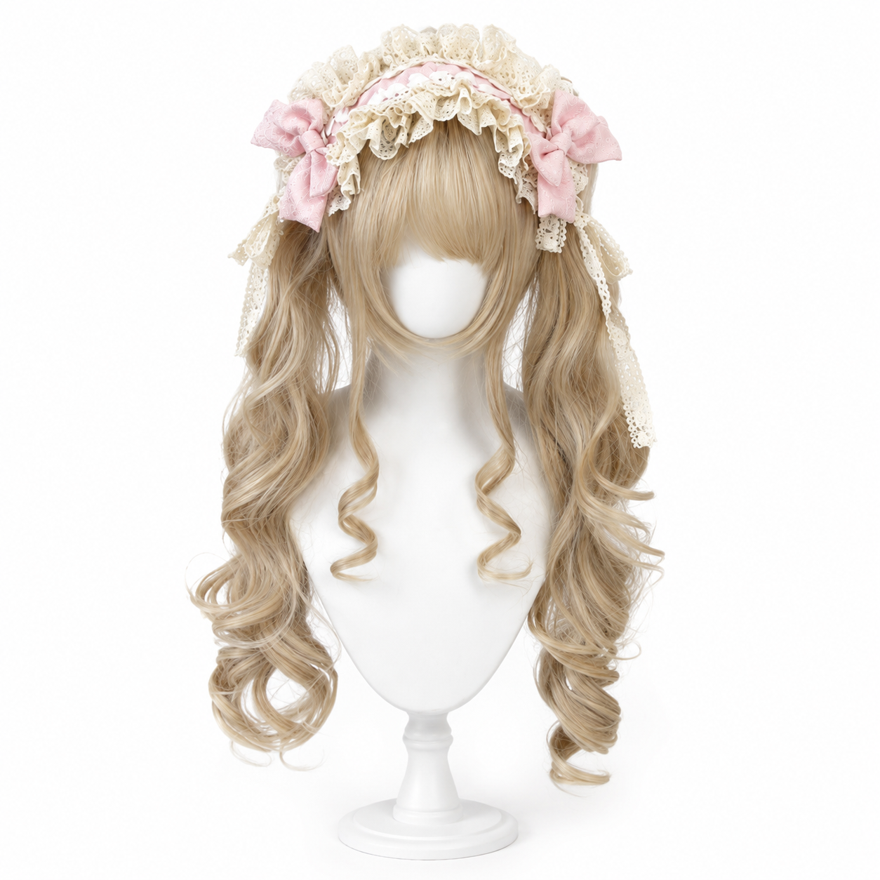 크림 골드 스파이럴 컬 Lolita 가발 | 크림 골드 | 마네킹 상품 이미지 01 크림 골드 스파이럴 컬 Lolita 가발, 크림 골드, 마네킹 상품 이미지 01