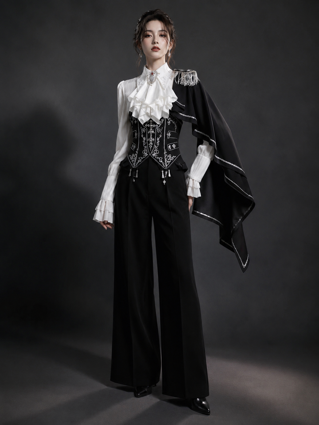 Royal Pact Palace Ouji Set - Black and White Styled Model View 05 Royal Pact Palace Ouji Set in Black and White, styled model view 05