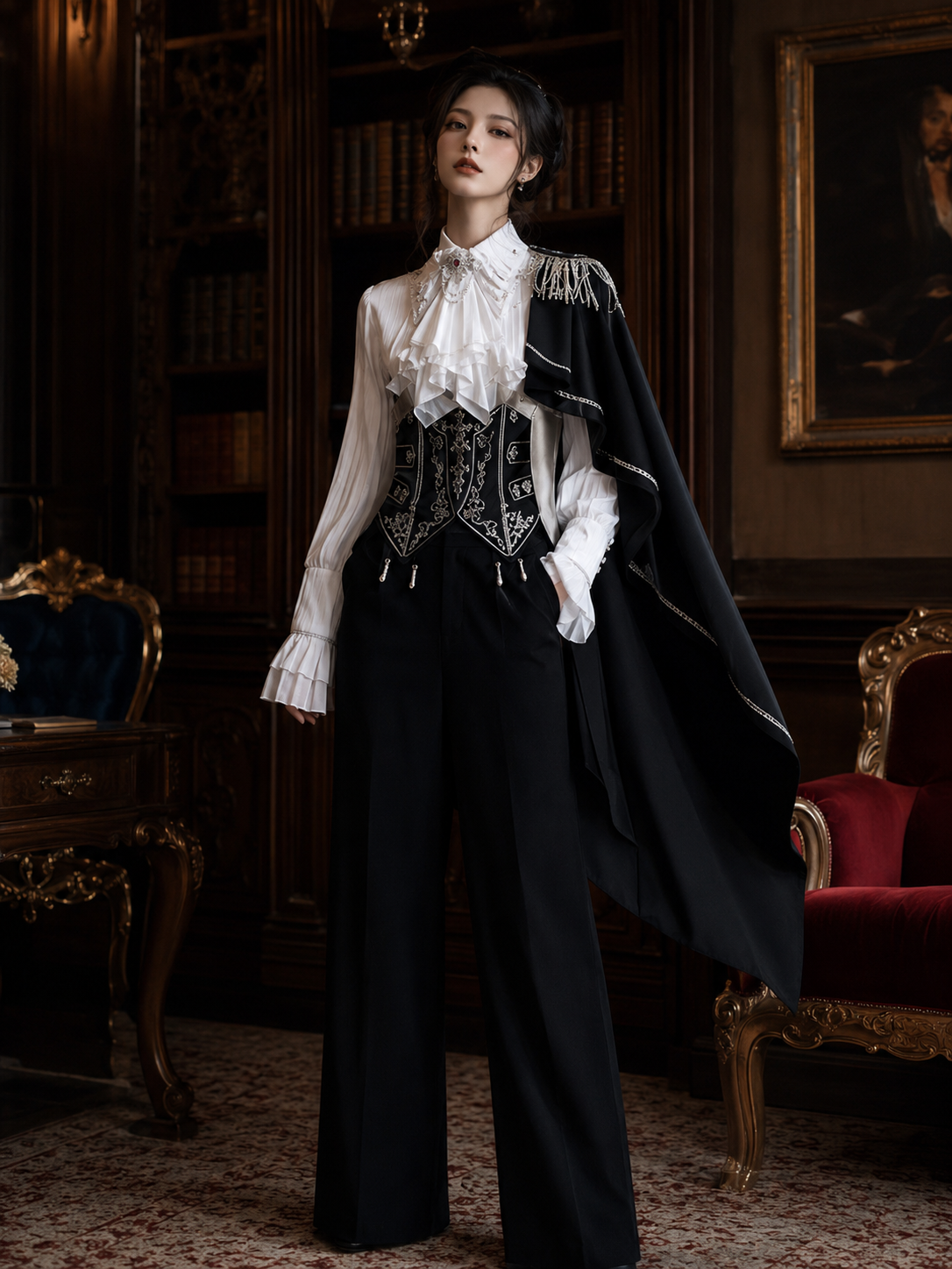 Royal Pact Palace Ouji Set - Black and White Styled Model View 10 Royal Pact Palace Ouji Set in Black and White, styled model view 10