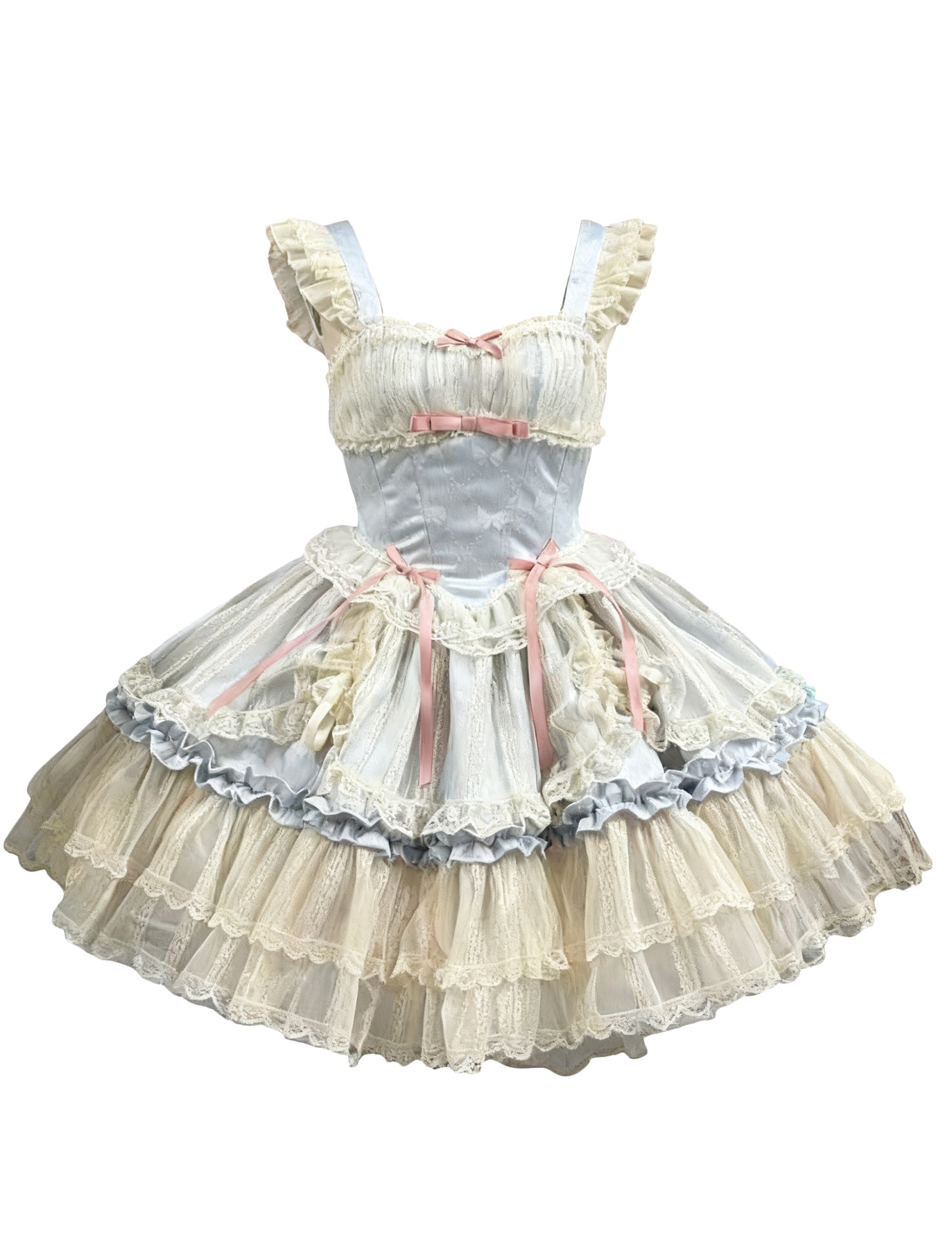 Lolita fashion dress with white and pink details